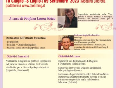 PROGRAMMA DI CERTIFICAZIONE DEL METODO NEIRA PER IL TRATTAMENTO DELLE DISFONIE