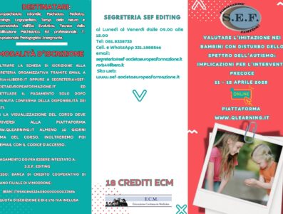 VALUTARE L’IMITAZIONE NEI BAMBINI CON DISTURBO DELLO SPETTRO DELL’AUTISMO: IMPLICAZIONI PER L’INTERVENTO PRECOCE