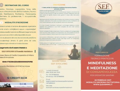 PER-CORSO DI FORMAZIONE TEORICO PRATICO IN MINDFULNESS E MEDITAZIONE DI CONSAPEVOLEZZA PER OPERATORI SANITARI