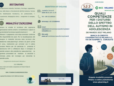 Convegno  —  QUALI COMPETENZE PER I DISTURBI DELLO SPETTRO DELL AUTISMO IN ADOLESCENZA