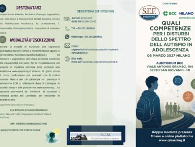 Convegno  —  QUALI COMPETENZE PER I DISTURBI DELLO SPETTRO DELL AUTISMO IN ADOLESCENZA
