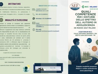 Convegno  —  QUALI COMPETENZE PER I DISTURBI DELLO SPETTRO DELL AUTISMO IN ADOLESCENZA